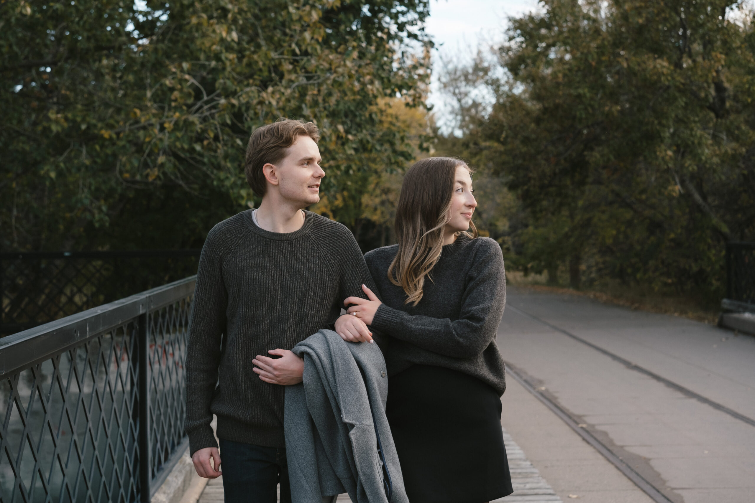 cinematic engagement session, fall engagement photos,